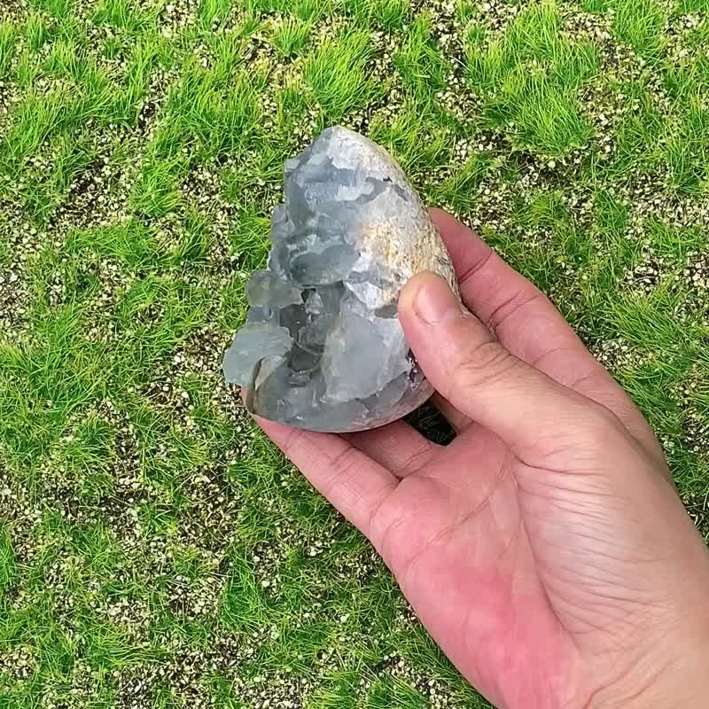 天然原礦天青雨滴 天青石鎮 藍水晶 療癒 淨化 開運 能量 - 擺飾/家飾品 - 水晶 藍色
