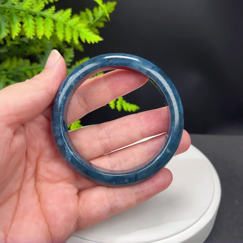 藍線石手鐲 56+MM 漸變深藍白 女式手環 解壓直覺溝通 清理負能量 - 手鍊/手環 - 半寶石 