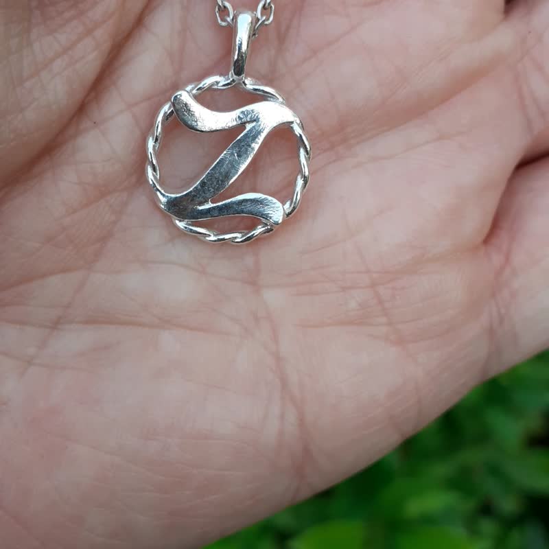 Y,Z letter silver pendant - สร้อยคอ - เงินแท้ 
