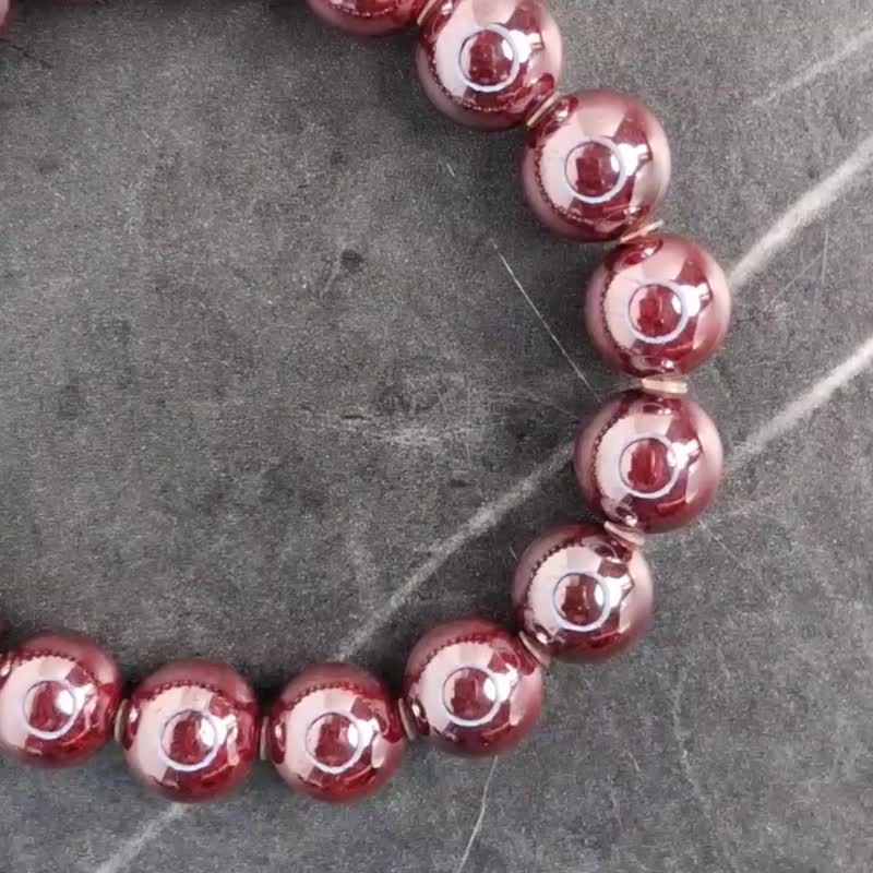 原礦硃砂手珠 頂級原礦硃砂手鍊 6mm 8mm 10mm - 手鍊/手環 - 半寶石 紅色