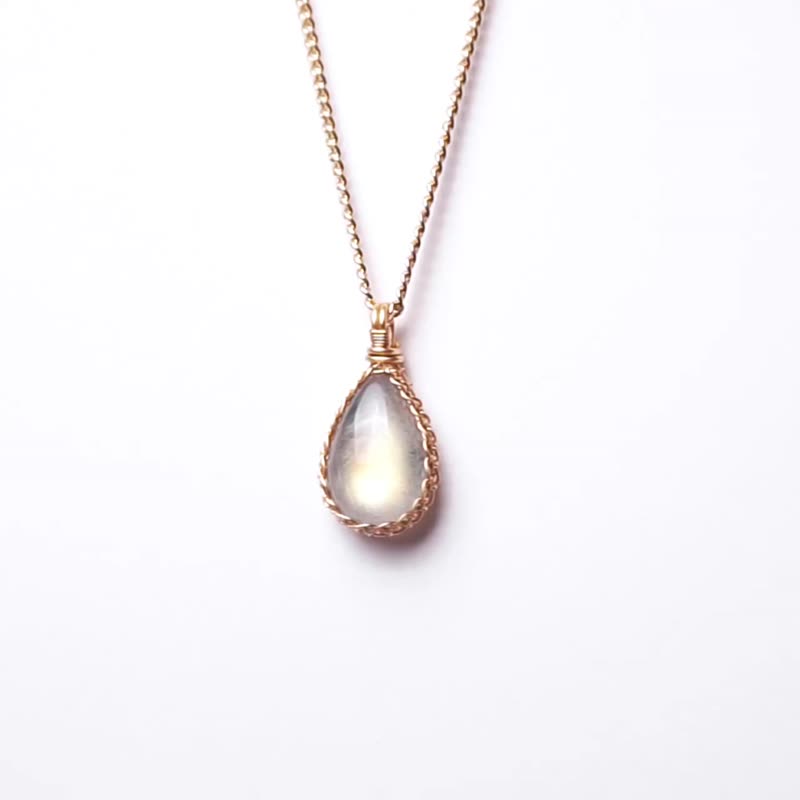 ラブラドライトネックレス // チャクラのバランス 知恵 // クリスタルネックレス // L-26 - ネックレス - 半貴石 グレー