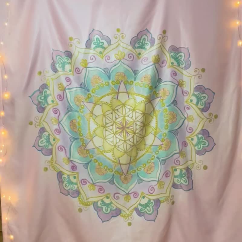 Special Offer Exclusive Art Selected Award Meditation Yoga Joy Four Seasons Summer Paradise Hanging Cloth Flower of Life Mandala - Posters - Cotton & Hemp Multicolor