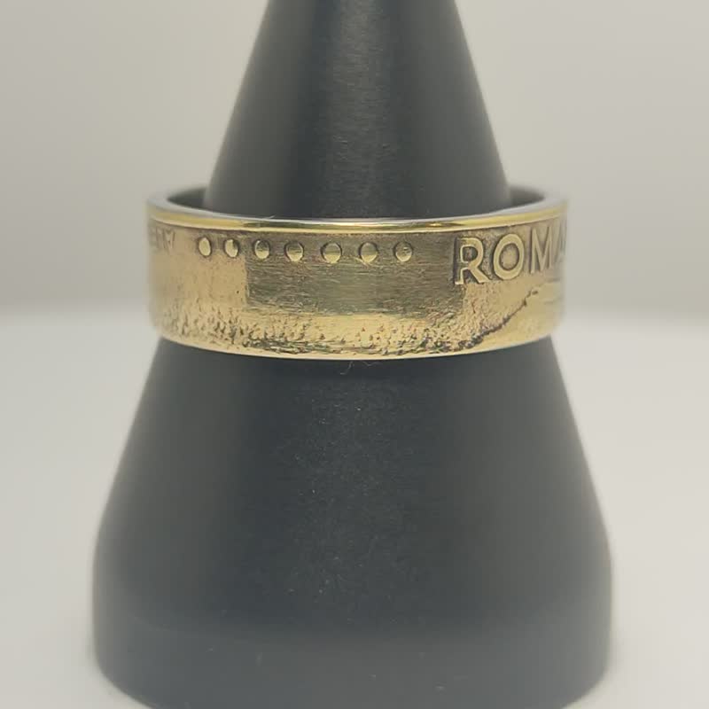 Man Romania Ring, Romania Coin Ring, Romania Coin Rings, Ring Romania, Coin Ring - 戒指 - 其他金屬 