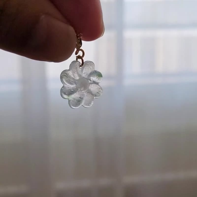 親翠 天然翡翠 高冰飄花起瑩剛花花鎖骨鏈 花系列 - 項鍊 - 玉石 多色