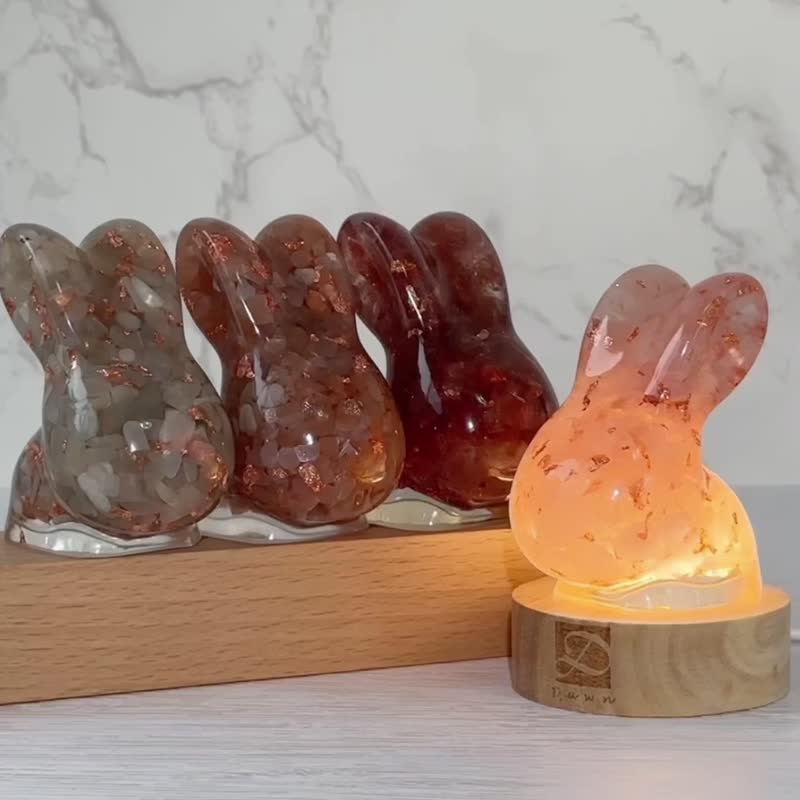 水晶 戀愛兔 L號 | 天然石擺飾|生日禮物 居家裝飾|月光石 粉水晶 - 擺飾/家飾品 - 水晶 多色