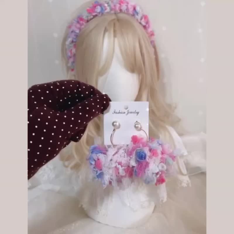 編織髮箍/ 芭比粉細頭箍 細版 細邊 髮飾 新娘頭飾 無痛 手工 - 髮箍/髮帶 - 其他材質 粉紅色