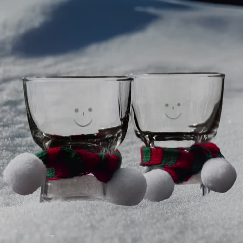 手刻微笑清酒酒杯 (聖誕限定包裝) - 酒杯/酒器 - 玻璃 透明