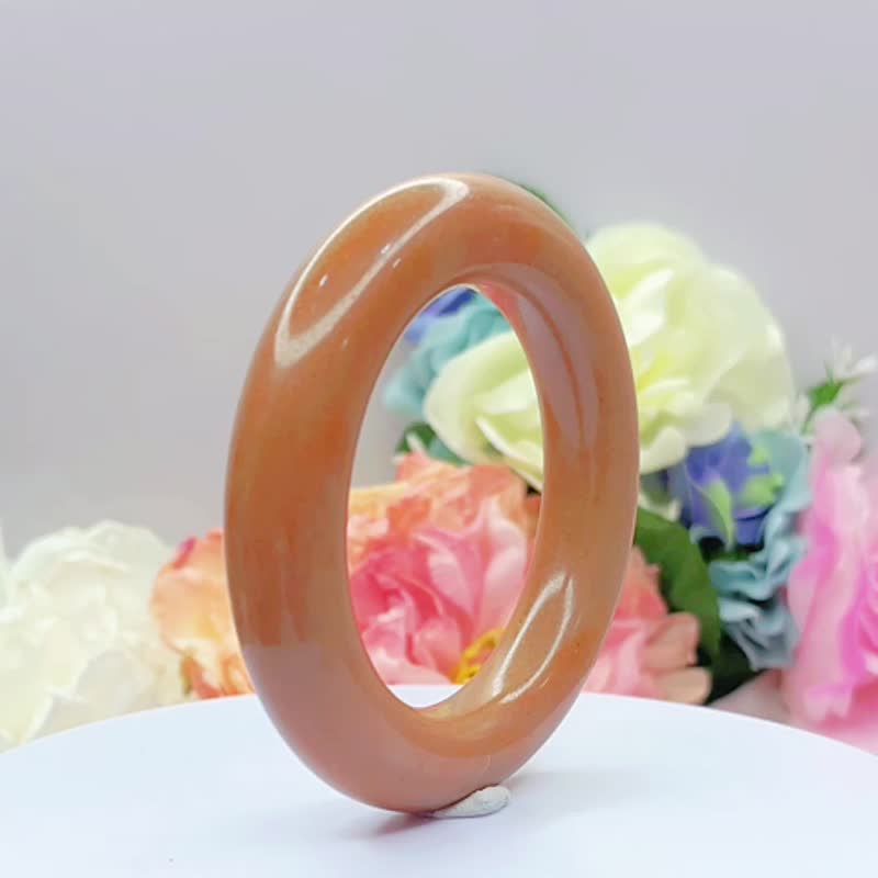 NO.171絲滑牛奶糖小胖圓甜甜圈 內徑 54MM 圈口 佘太翠玉鐲 圓條 - 手鍊/手環 - 玉石 多色