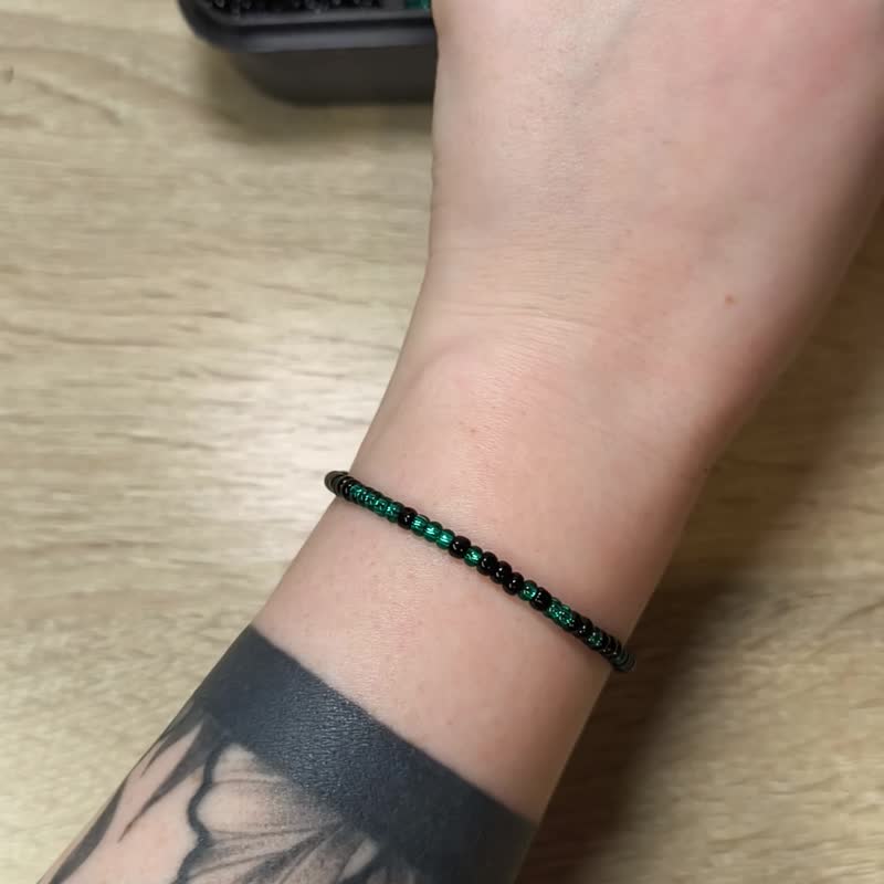 Morse code bracelet (Call me by your name) with hidden message - 手鍊/手環 - 玻璃 多色