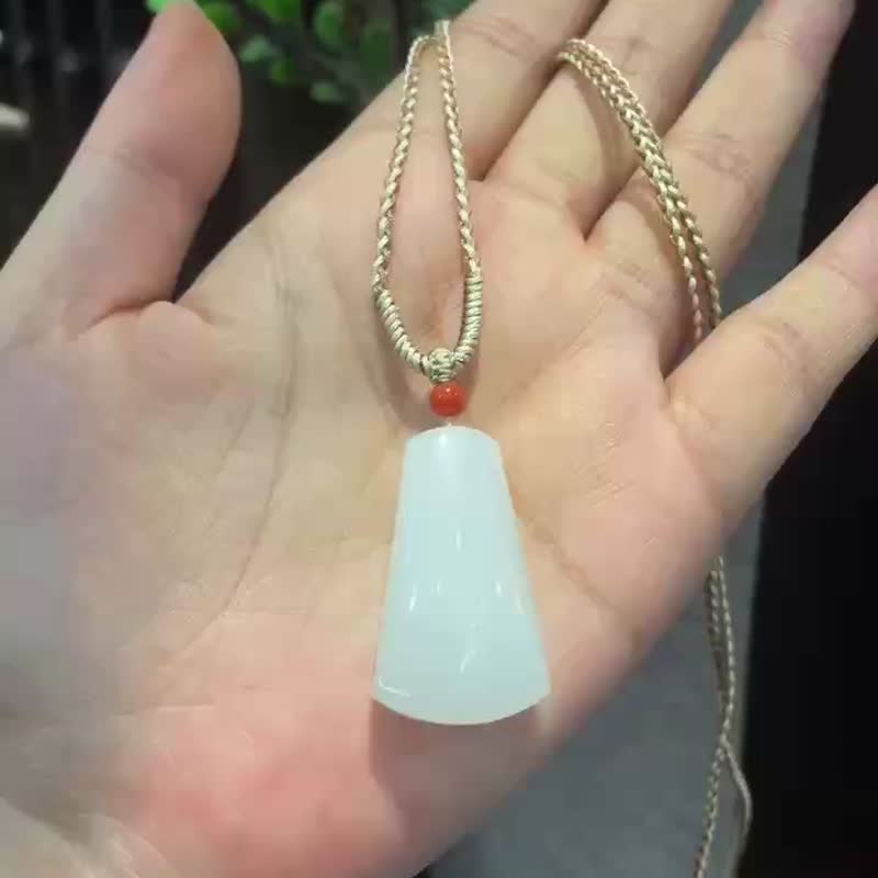 秒殺價 天然和田玉羊脂玉無事牌吊墜   水頭超好 - 吊飾/掛飾 - 玉石 
