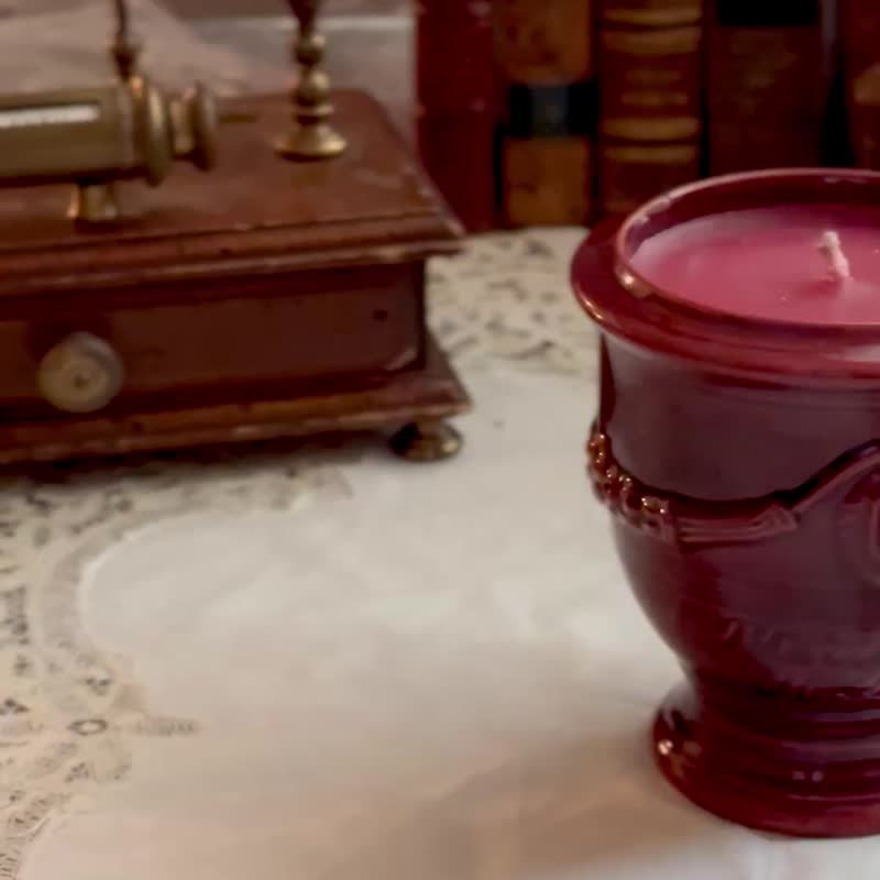 50339-絕美法國Poterie de la Madeleine小花盆燭台 - 擺飾/家飾品 - 陶 