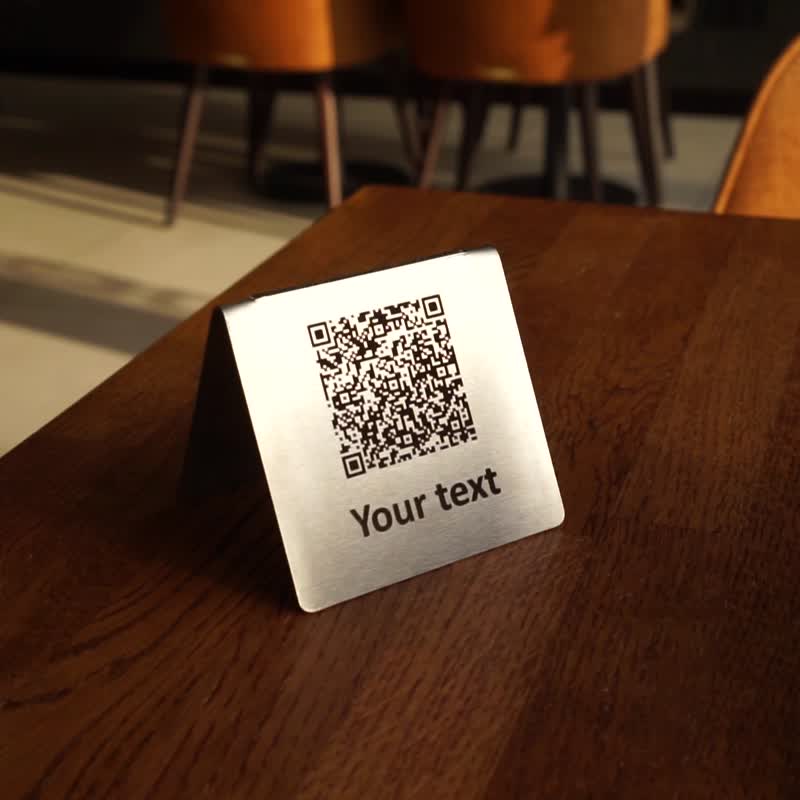 Metal QR Code Table Sign – Durable and Stylish for Cafes - 其他 - 鋁合金 灰色