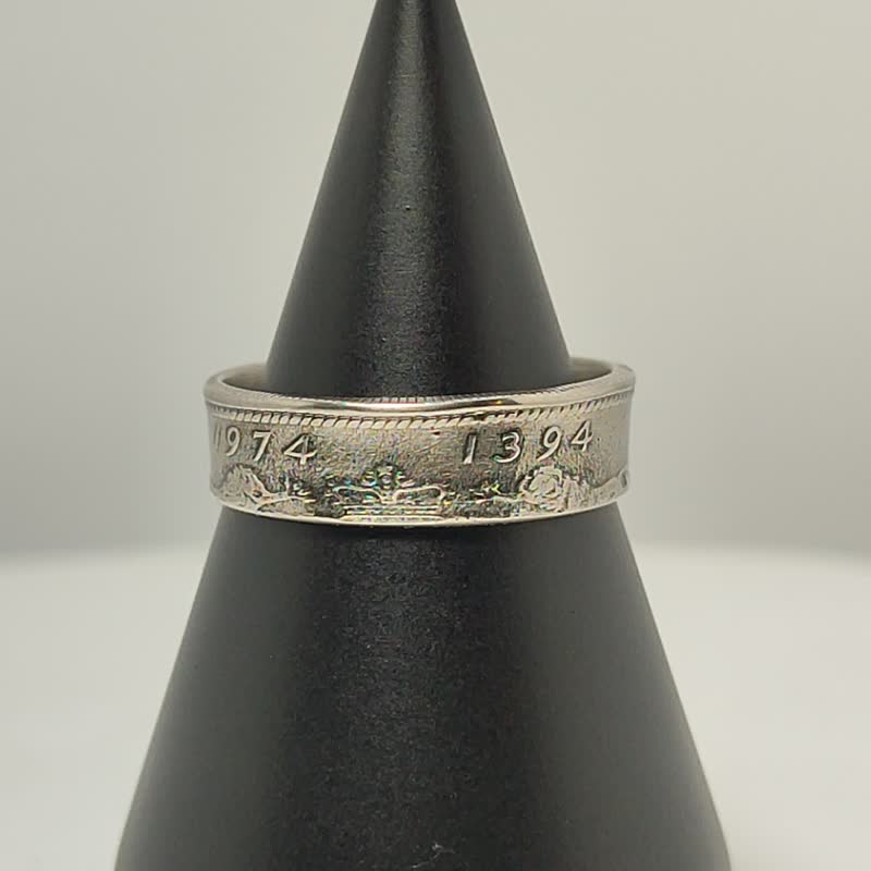 Morocco Coin Ring 50 centimes 1394 (1974), Morocco Band Ring, Morocco Woman Ring - 戒指 - 其他金屬 