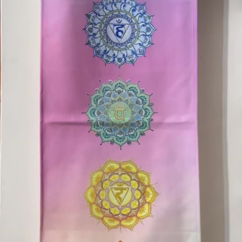 Exclusively created Joy Zen Seven Chakra Mandala Positive Energy Art Selected Award Home Classroom Meditation Decoration - ของวางตกแต่ง - ผ้าฝ้าย/ผ้าลินิน หลากหลายสี