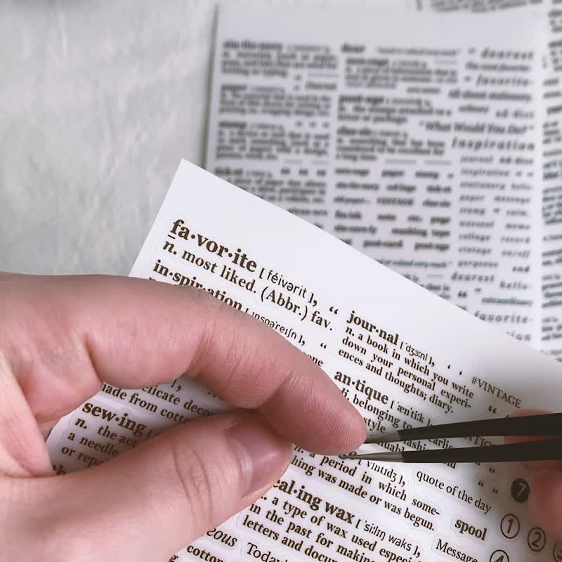 vintage matt transparency seal lettering sticker (3 sheet) - Stickers - Paper White