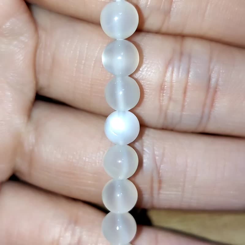 [Customized products] White Moonstone White Stone 6-12mm Bracelet Natural Crystal Sri Lanka - Bracelets - Crystal 