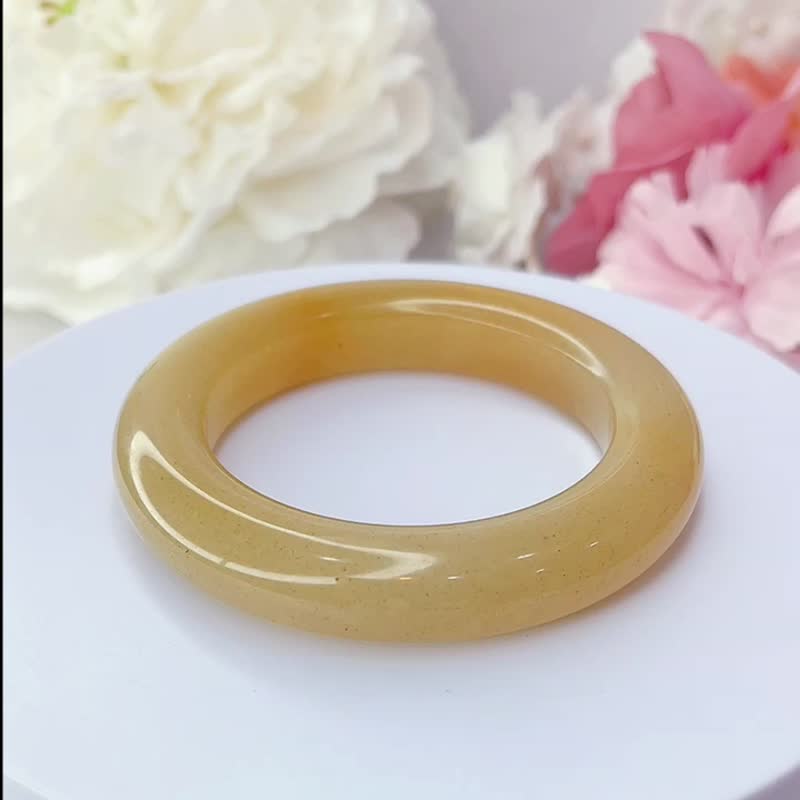 NO.28 ゴールデンピーチバングル 甘く愛らしい色合い 内径54 MM 円口 佘太翠翡翠バングル ドジョウの背バングル - ブレスレット - 翡翠 多色