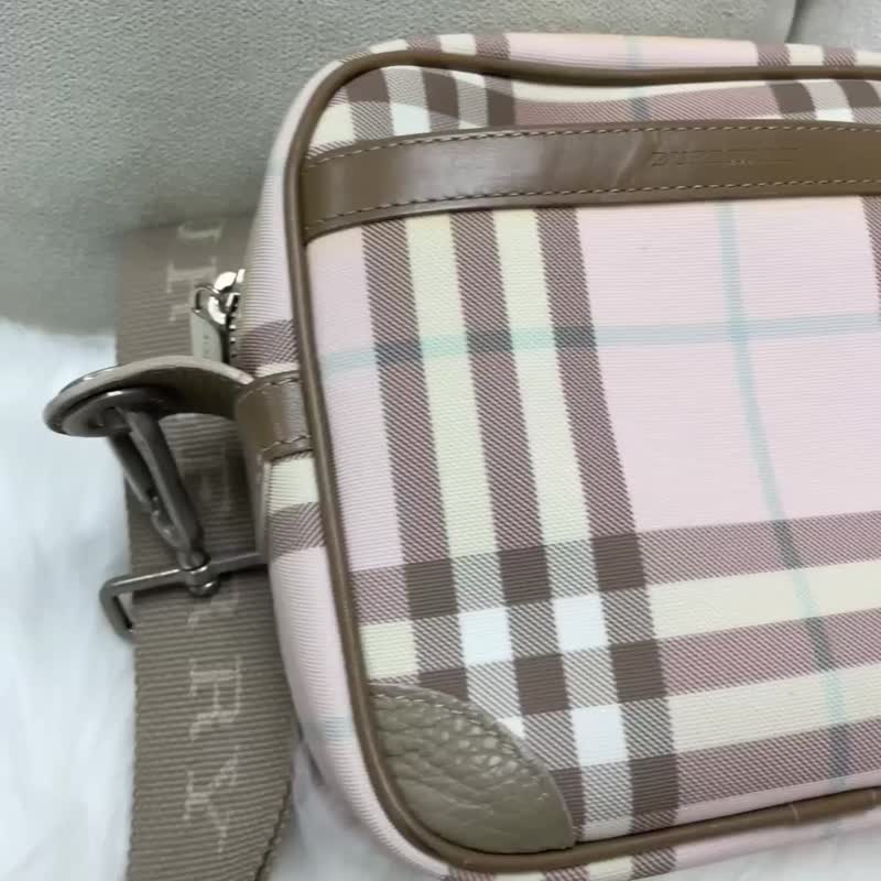 Burberry Nova Square Pink Check Crossbody Bag - Shop cnjpvintage
