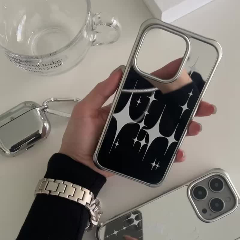 【Mirror Pro】スター・ルオ iPhone 磁気一体型落下防止保護ケース - スマホケース - アクリル シルバー