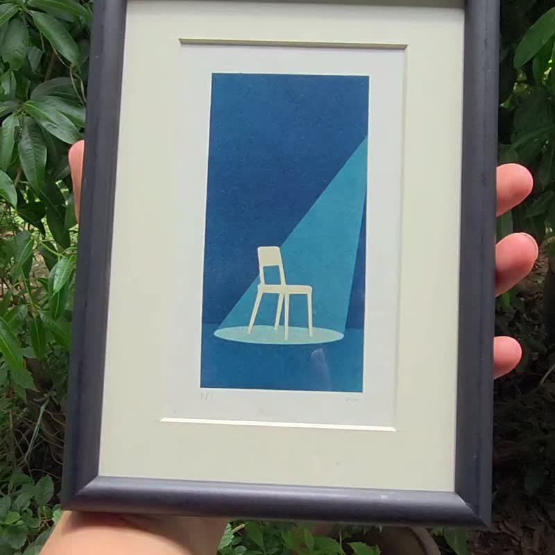 Cyanotype Art Print | A Moment in the Light | Limited 1/1 wall decor - 壁貼/牆壁裝飾 - 紙 藍色