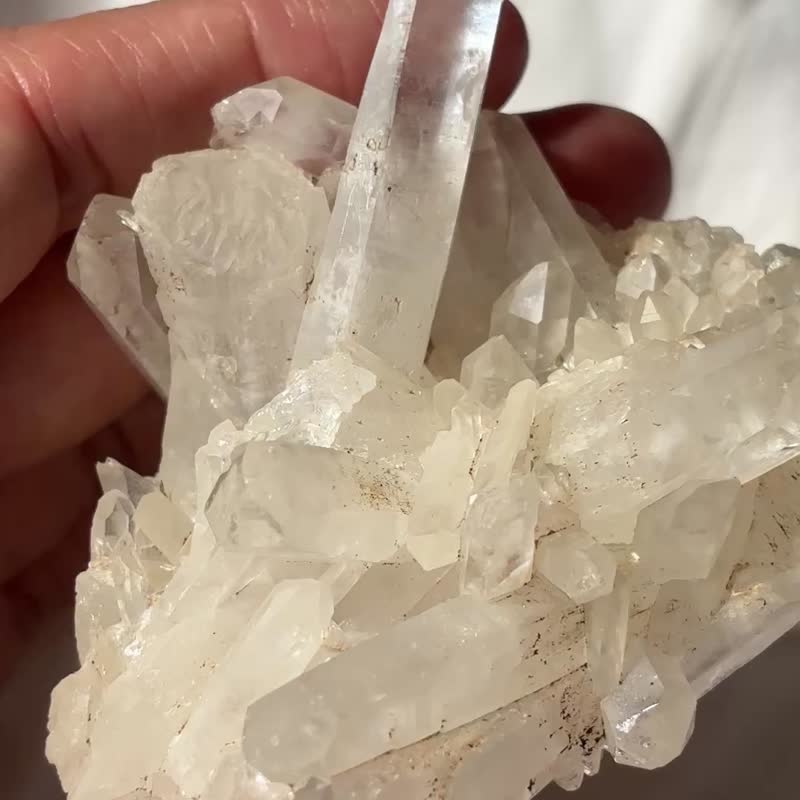 白水晶簇 白晶 水晶原礦 天然原石  水晶 quartz crystal - 擺飾/家飾品 - 水晶 透明