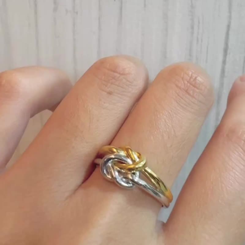 【情侶對戒】Complete me 完整 • 純銀戒指厚鍍18K金・婚戒 - 戒指 - 純銀 銀色