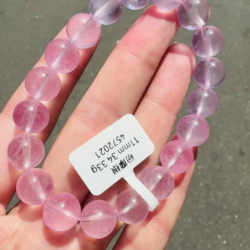 精品天然粉摩根11mm34.33g桃花戀愛運人際關係生意緣舒緩g - 手鍊/手環 - 水晶 粉紅色