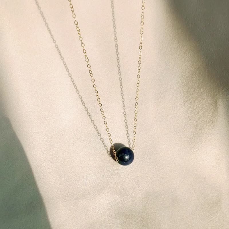 SV925/14KGF AAA Dark Blue Lapis Lazuli Necklace, Adjustable, December Birthstone - Necklaces - Crystal Blue