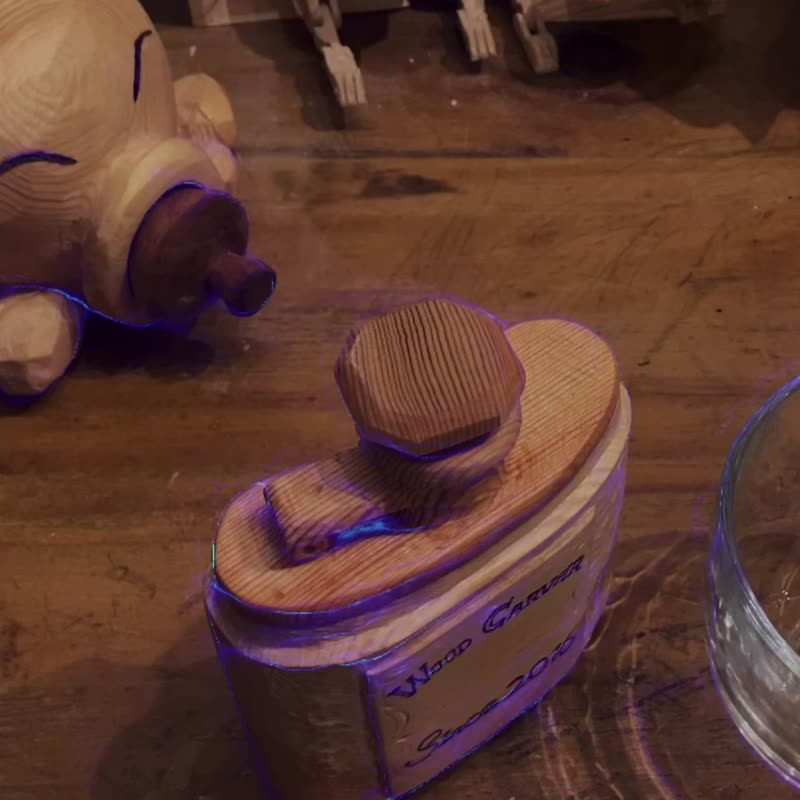 Artisan wood wine bottle - 木工/竹藝/紙雕 - 木頭 橘色