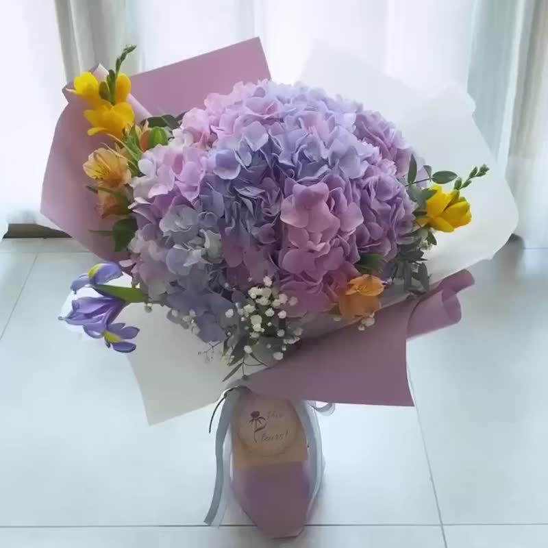 【畢業 / 感謝 / 表白花束】夢幻繡球鮮花束 Dreamy Lilac - 植栽/盆栽 - 植物．花 紫色