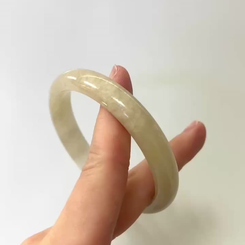 SOLD 天然翡翠 緬甸 A玉 玉鐲 • 冰糖黃翡翠福鐲 - 手鍊/手環 - 石頭 黃色