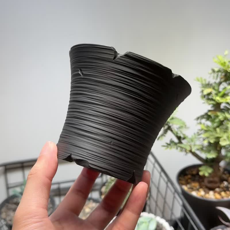 CBP005植木鉢 原創設計/3D列印/多肉塊根植物/盆器盆栽/送禮 - 盆栽/植栽 - 塑膠 黑色