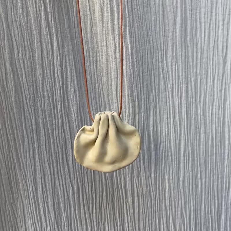 Drawstring necklace - 長項鍊 - 陶 白色
