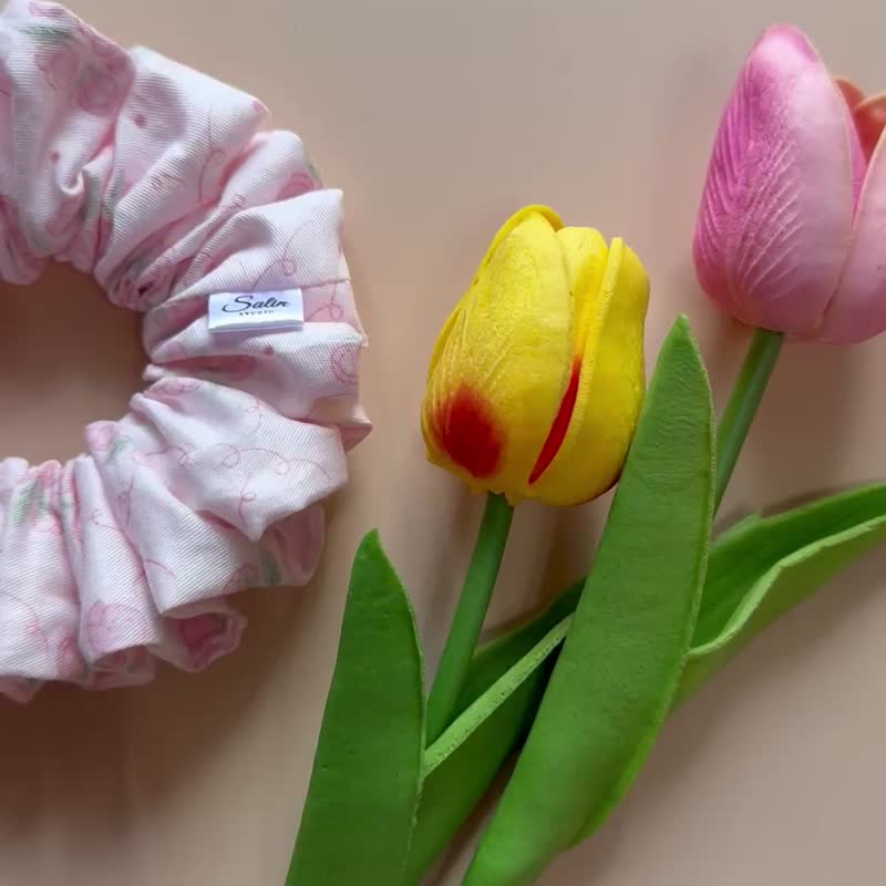 Rosy Pink Collection Scrunchies - 髮夾/髮圈 - 棉．麻 
