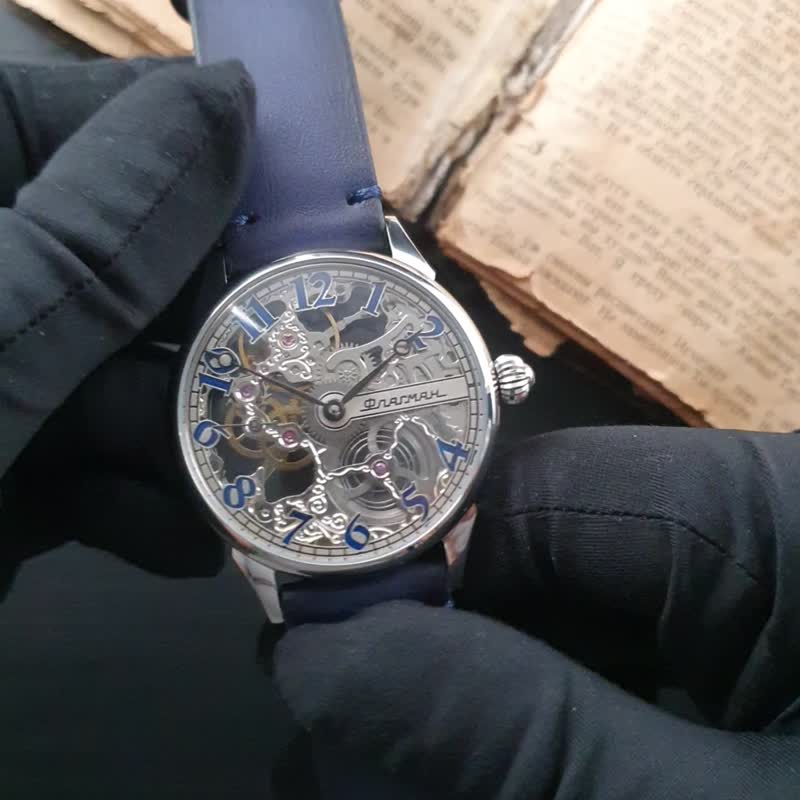 Steampunk watch, Marriage watch, Handmade watch, Flagman watch, Custom watch, - Men's & Unisex Watches - Other Materials Multicolor