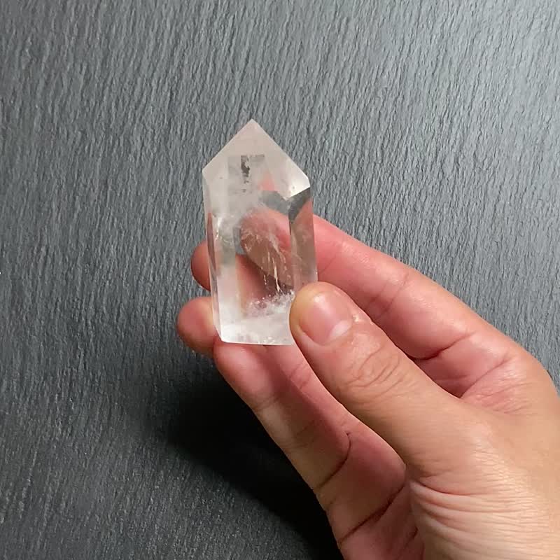 天然冰透彩虹藍針白水晶能量柱 天使之翼 避邪擋煞 趨吉開運 - 擺飾/家飾品 - 水晶 多色