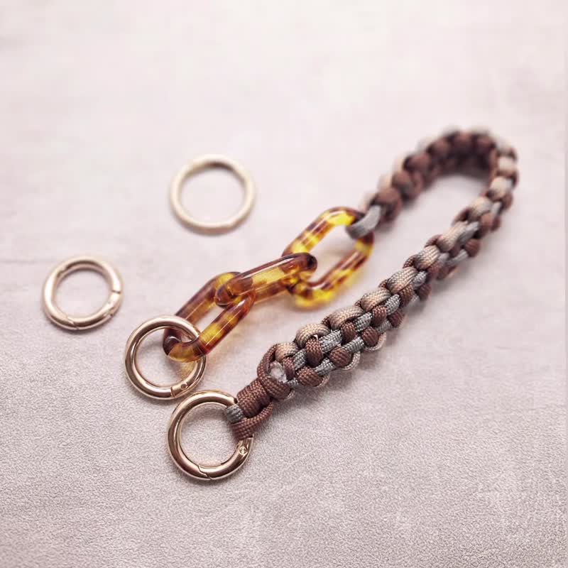 Contrast color woven mobile phone rope lanyard element style mix and match handmade Japanese Harajuku - อุปกรณ์เสริมอื่น ๆ - ผ้าฝ้าย/ผ้าลินิน 