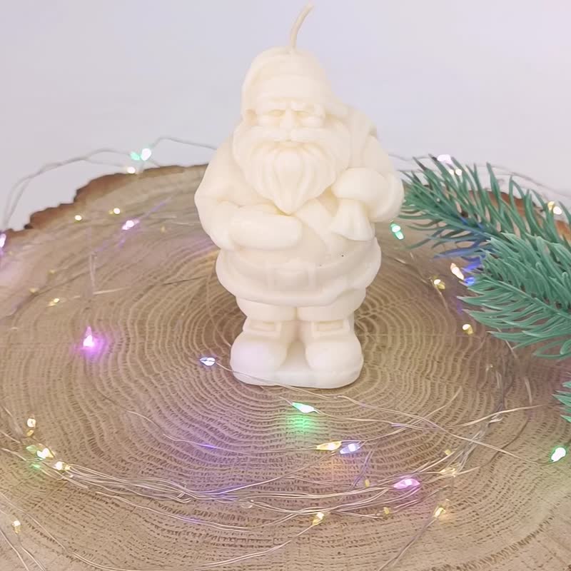 Cute Santa Claus Candle Winter Holiday Decor Xmas Gift Santa claus - เทียน/เชิงเทียน - ขี้ผึ้ง 