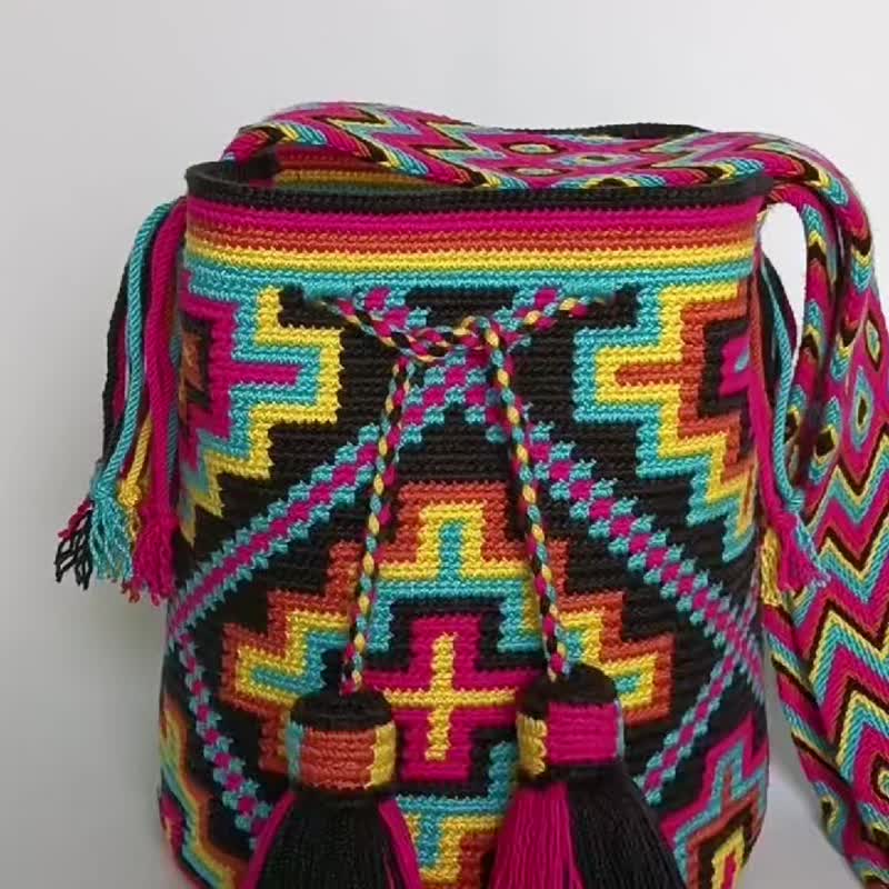 Cat mochila bag,Crossbody bag for women,Handcraft bag,Crochet bag ,Cr - 側背包/斜背包 - 棉．麻 