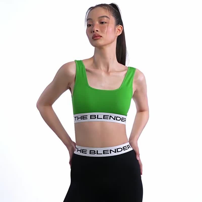 綠色 4色 低強度活力瑜伽套裝 普拉提運動背心 內衣長褲 可外穿 - 運動內衣 - 其他人造纖維 綠色