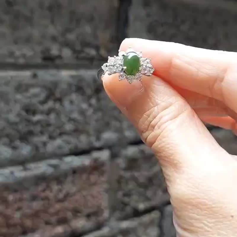 JadeStyle 輕珠寶玉飾 | 華麗璀璨系戒指 | 台灣豐田碧玉 - 戒指 - 玉石 綠色