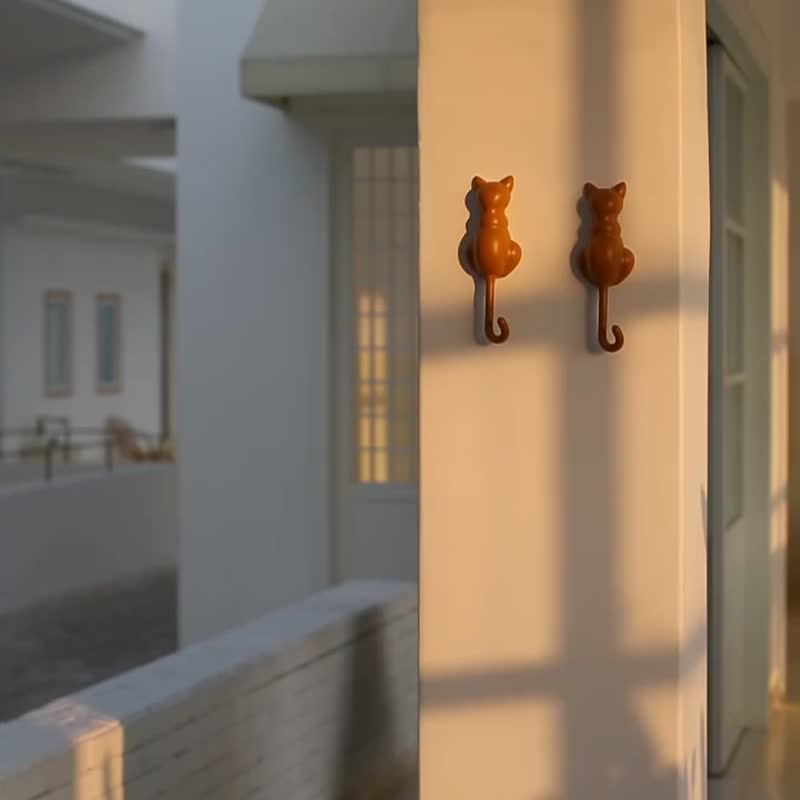 Cute cat storage wall hanging wall hook strong adhesive coat hook - ตะขอที่แขวน - พลาสติก หลากหลายสี