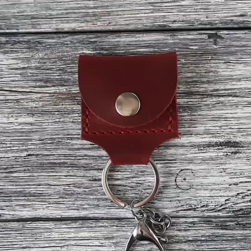 AirTag Leather Case | AirTag holder | AirTag Keychain | Coin holder keychain - Gadgets - Genuine Leather Red