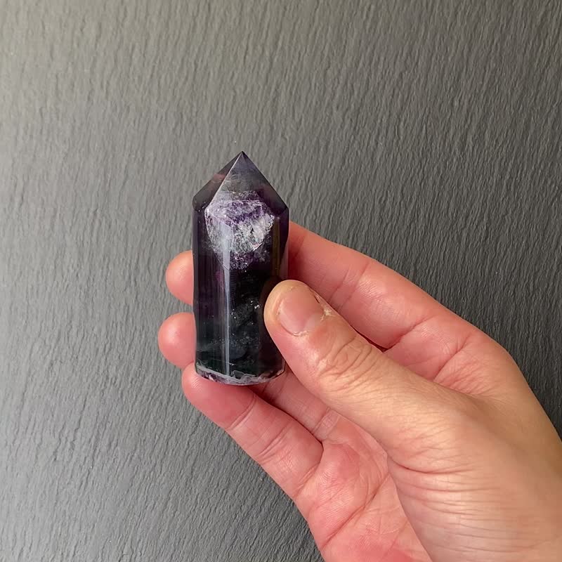 Super beautiful rainbow gradient Stone crystal column | Increase wisdom, attract wealth, and purify the aura | Fast shipping - ของวางตกแต่ง - คริสตัล หลากหลายสี