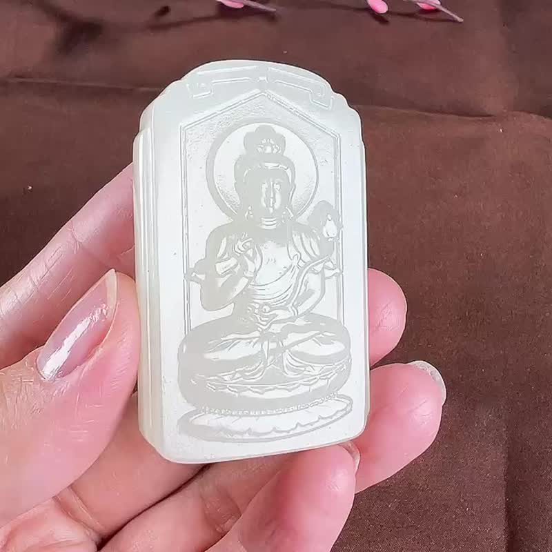 New goods spike price natural Xinjiang Hetian jade mutton fat jade general trend to Bodhisattva pendant the patron saint of the zodiac horse - Bracelets - Jade 