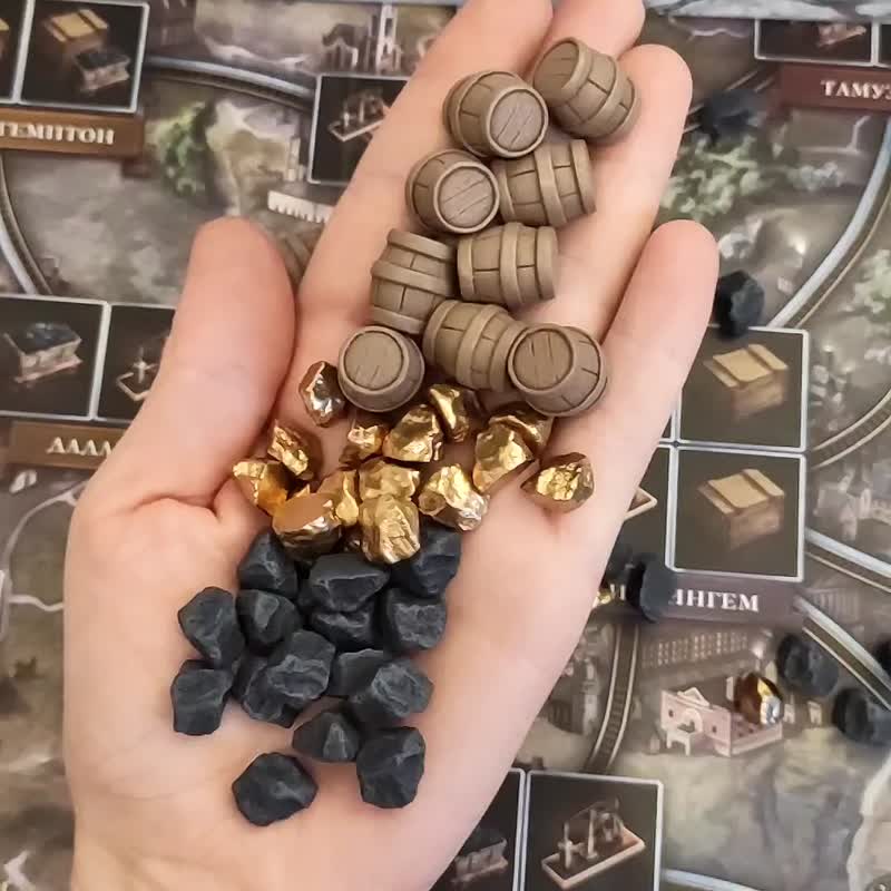 Deluxe Resource Tokens compatible with board game Brass