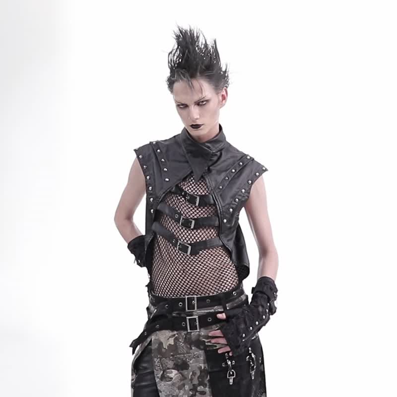 Punk Mystic See-through Mesh Vest - Men's Tank Tops & Vests - Other Materials Black