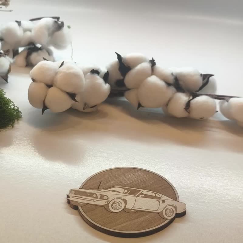 Classic Cars Wooden Coaster Set – Vintage Car Designs - Classic Gift - 杯墊 - 木頭 