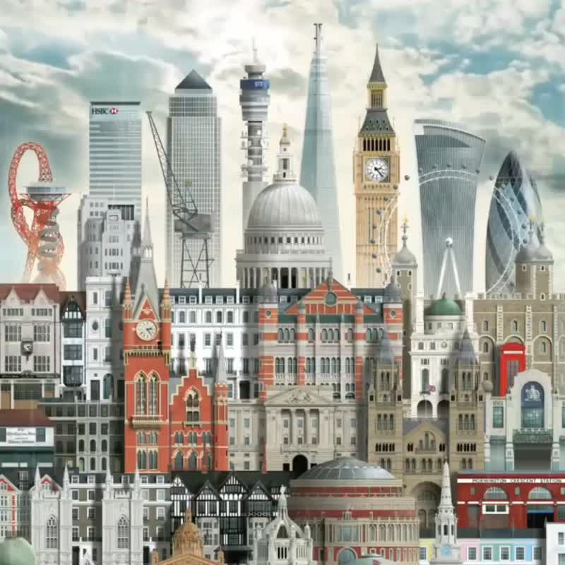 Martin Schwartz 城市海報 掛畫 倫敦 LONDON - 海報/掛畫/掛布 - 紙 多色