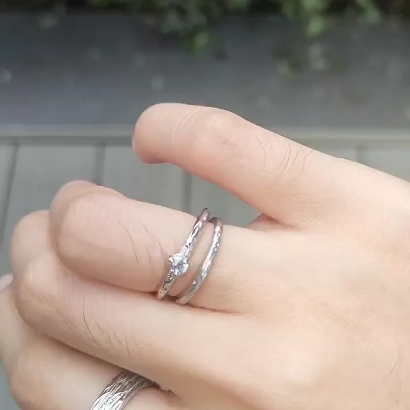 925 Sterling Silver Ring Set-01 - 戒指 - 純銀 銀色